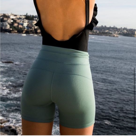 Free People Pants - Free People Movement Odessa Short Glacier Mist Green High Waist